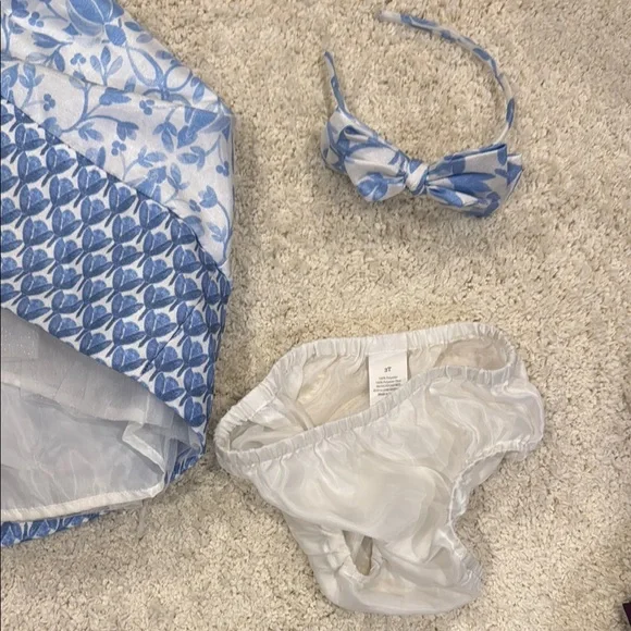 Gymboree Blue and White Sleeveless Dress and Headband 3T - Picture 6 of 6